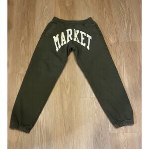 Chinatown Market Sweatpants Men’s Small Black Green Joggers Market Logo